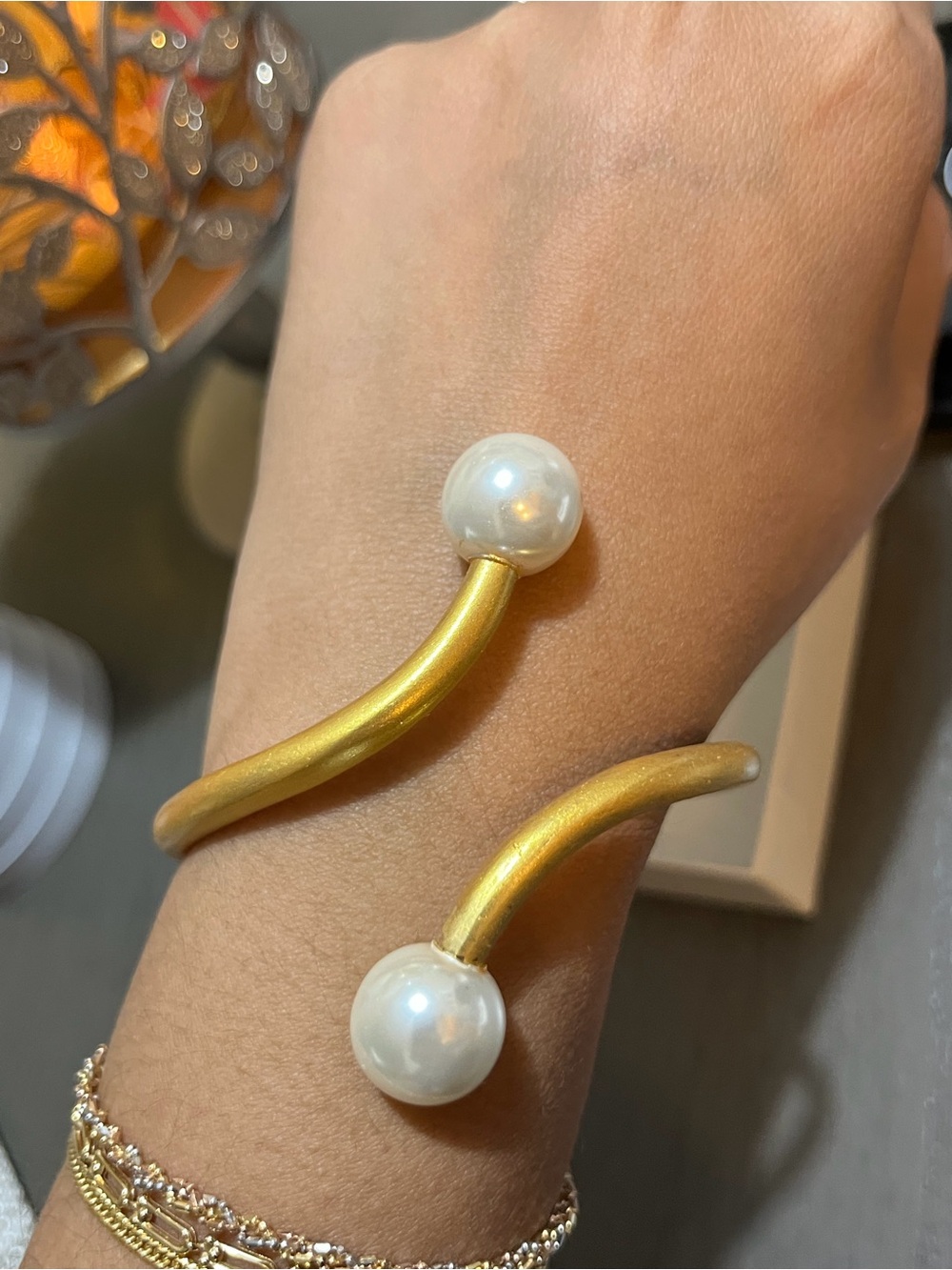 Bangle Accessory Matte Gold with Pearl✨ - Picture 7 of 7